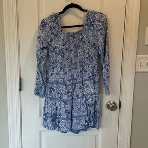 Japna Blue Floral Smocked Dress